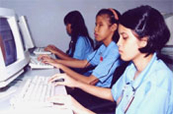 Blind Students of AICB Learning Computer