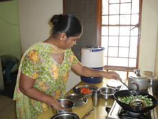 student of intensive training course learning cooking