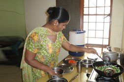 Women Empowerment : A blind women doing her daily chores